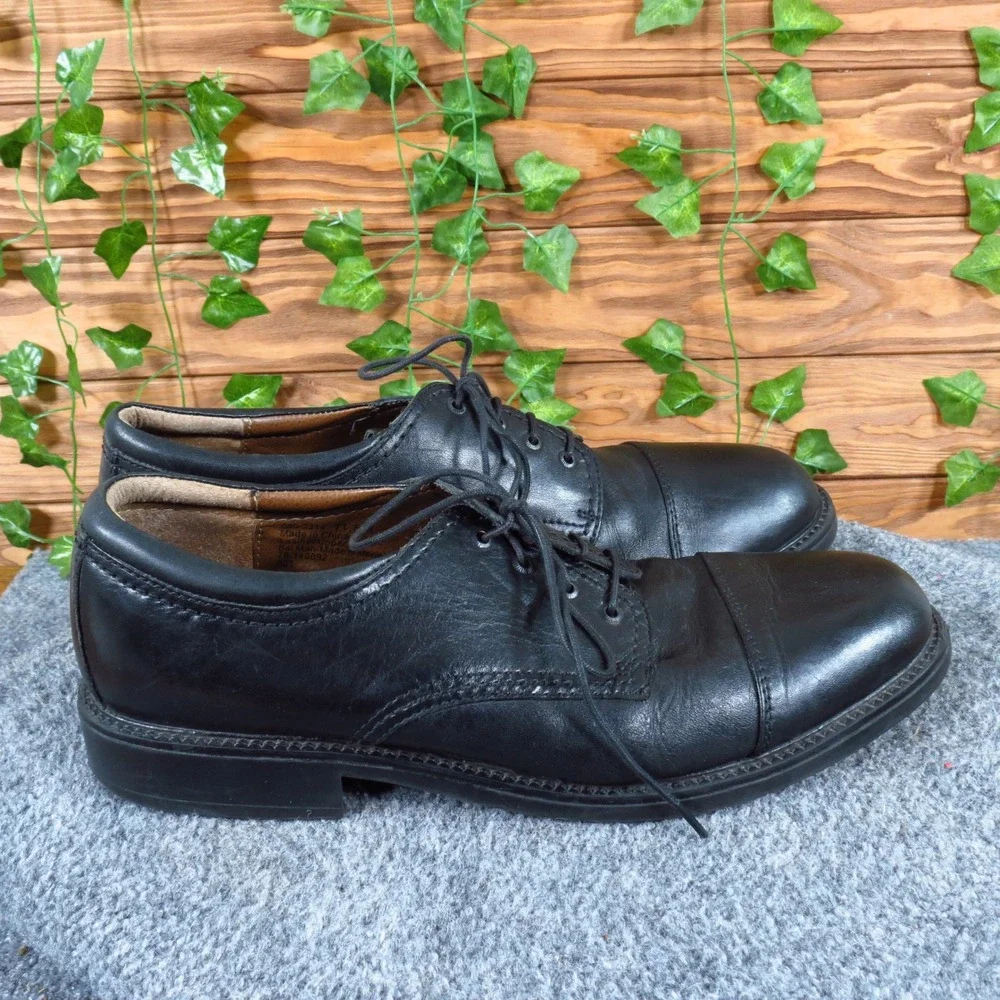 Dockers Gordon Men Casual Cap Toe Oxford‎ Size 11.5 Work Office Black Leather